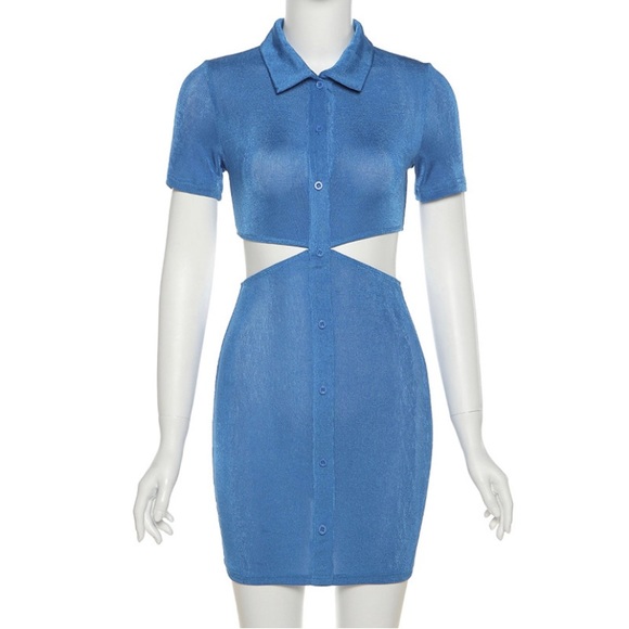 Sexy Bodycon Dress. Blue. Small - Picture 2 of 3